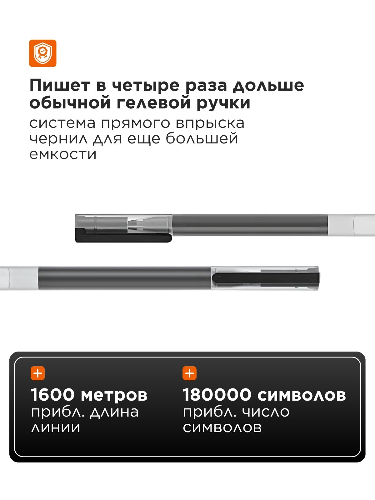 Набор гелевых ручек Xiaomi Mi Gel Pen (10 шт.) черный цвет чернил, Ручка гелевая чёрная для ЕГЭ и ОГЭ — фото 1