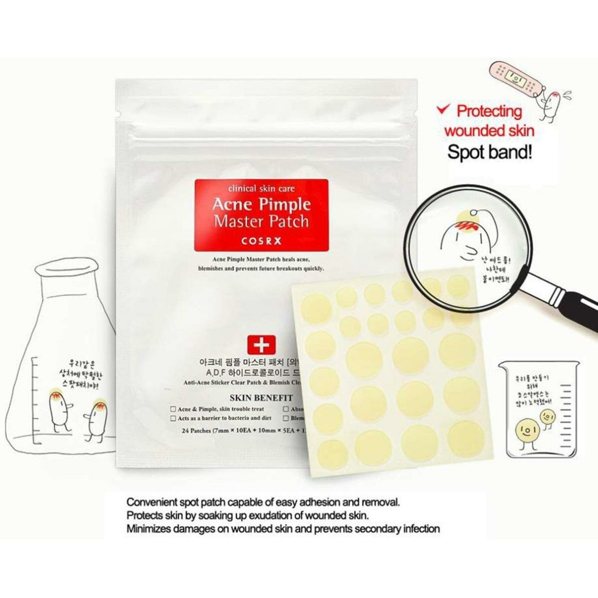 COSRX Acne Pimple Master Patch Корейская косметическая косметика по уходу за кожей лица против прыщей Лечение пятен на лице для удаления прыщей 2020Горячая продажа 2020