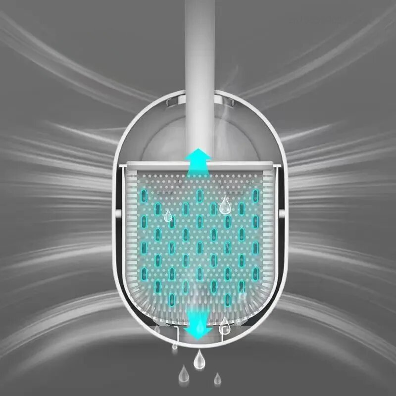 Ершики Туалетные Xiaomi Xiaomi Ecoco щетка для туалета, настенная щетка для очистки туалета, Мягкая силиконовая щетка для дома, туалеты, аксессуары для ванной комнаты, Gray