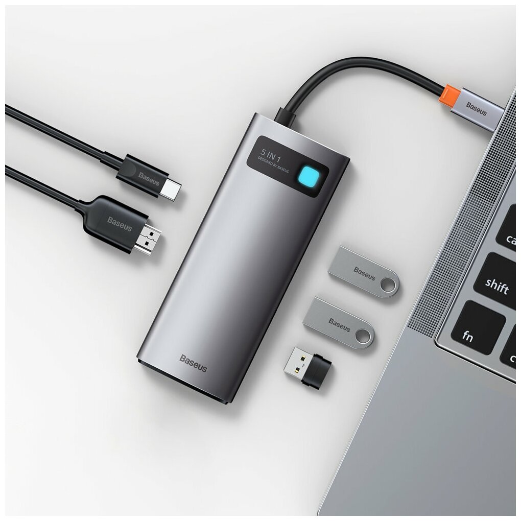 Док-станция Baseus Metal Gleam Series 5-in-1 Type-C PD 100W HDMI 4K / WKWG020013