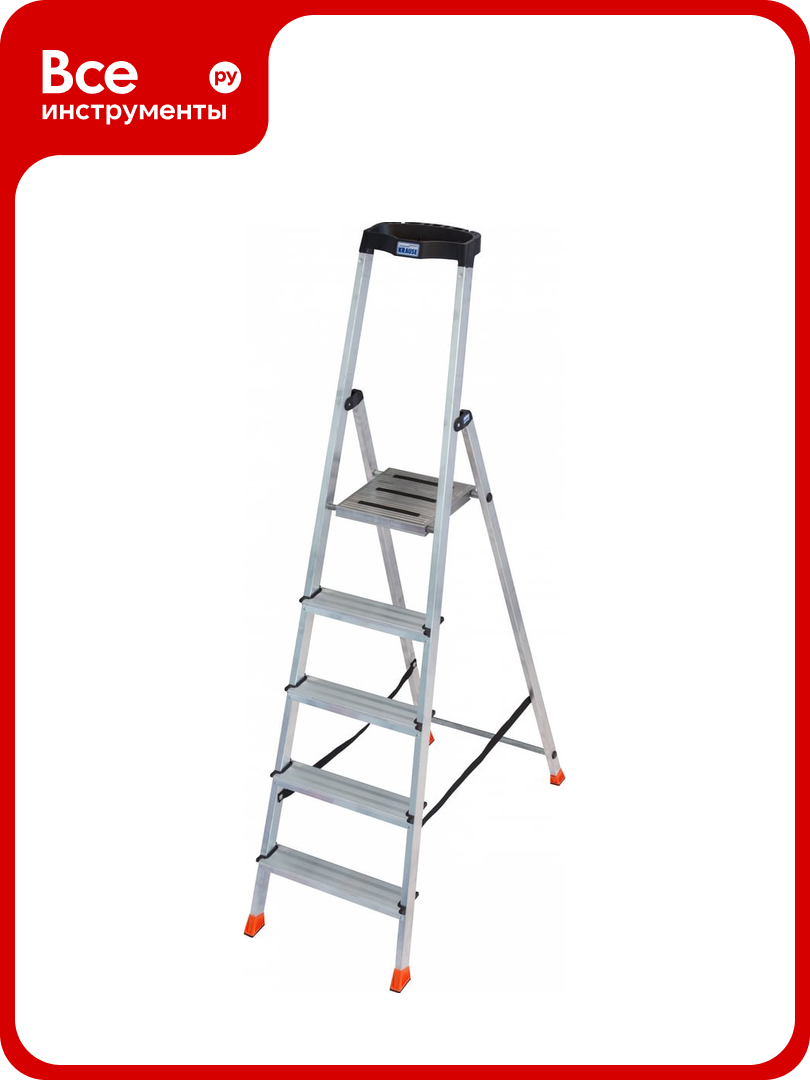 Свободностоящая стремянка Krause MONTO SAFETY 2К заглушки, 5 ступеней 128959