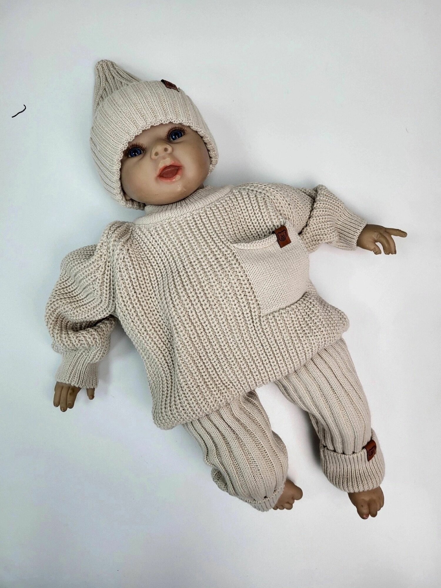 Комплект одежды  Для новорожденных, размер 68-80, светло-бежевый