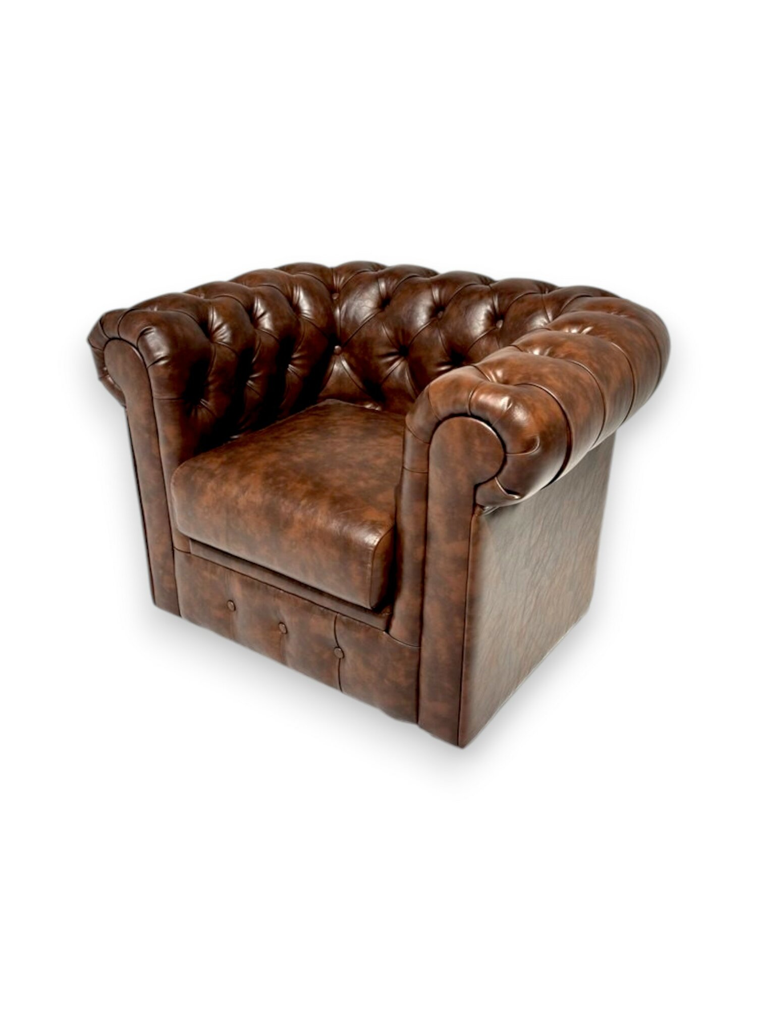 Кресло Честер, классика, каретная стяжка, цвет классический шоколад — фото 1