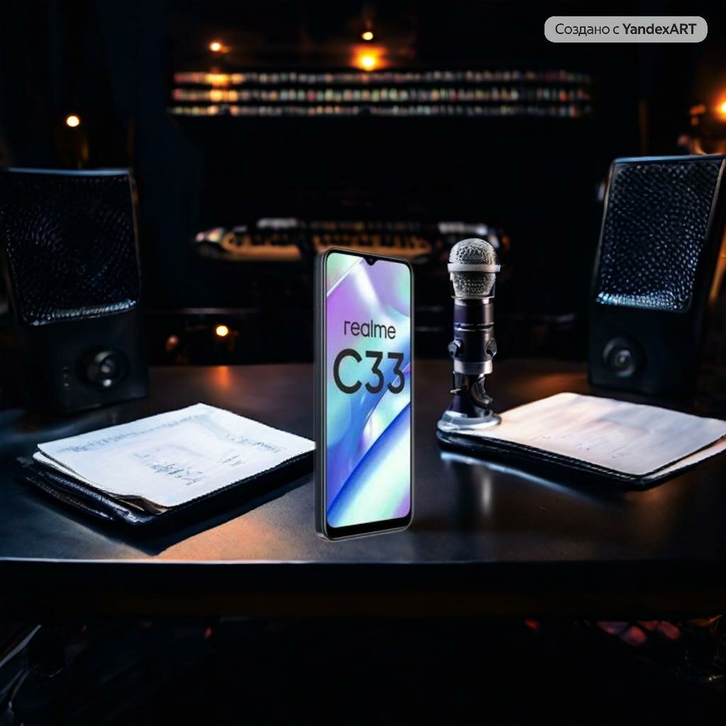 Смартфон Realme C33, RMX 3627, 4GB/128GB, Android, 6.5", 50MP, Dual SIM, Night Sea, черный