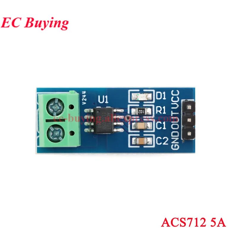 10 шт./1 шт. ACS712 ACS758 модуль датчика тока Холла детектор 5A 20A 30A 50A 100A 150A 200A плата обнаружения диапазона для Arduino DIY, 1pc, ACS712 5A