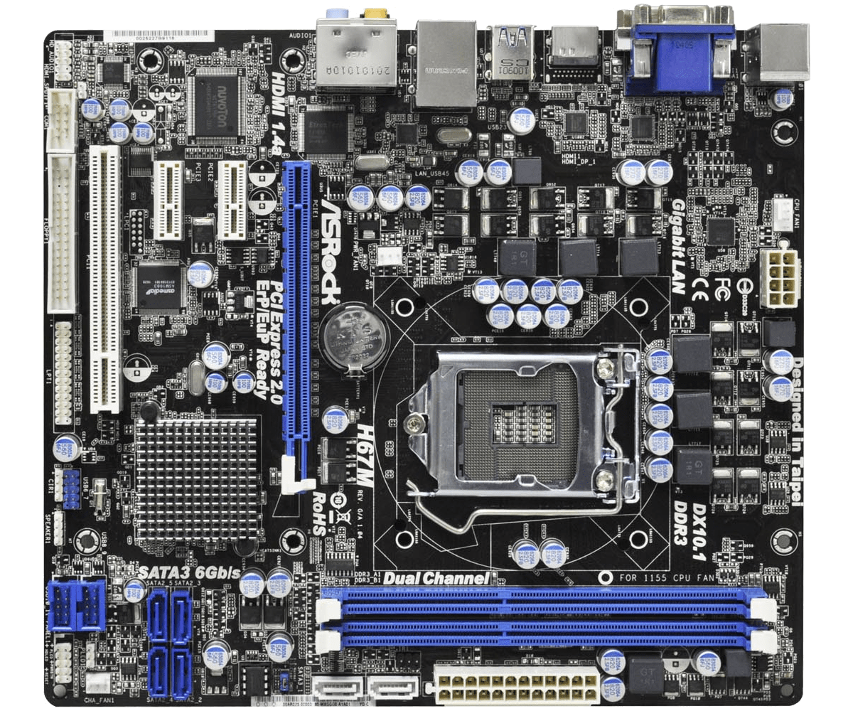 Материнская плата ASRock LGA1155 H67M / SI H67 2xDDR3-1333 PCI-E HDMI/DVI/D-sub 8-ch 4xSATA 2xSATA_6