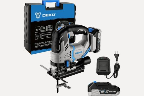 Изображение товара Аккумуляторный лобзик DEKO DKJS20V PRO в кейсе, 20В, 2x3.0Ач 085-1330