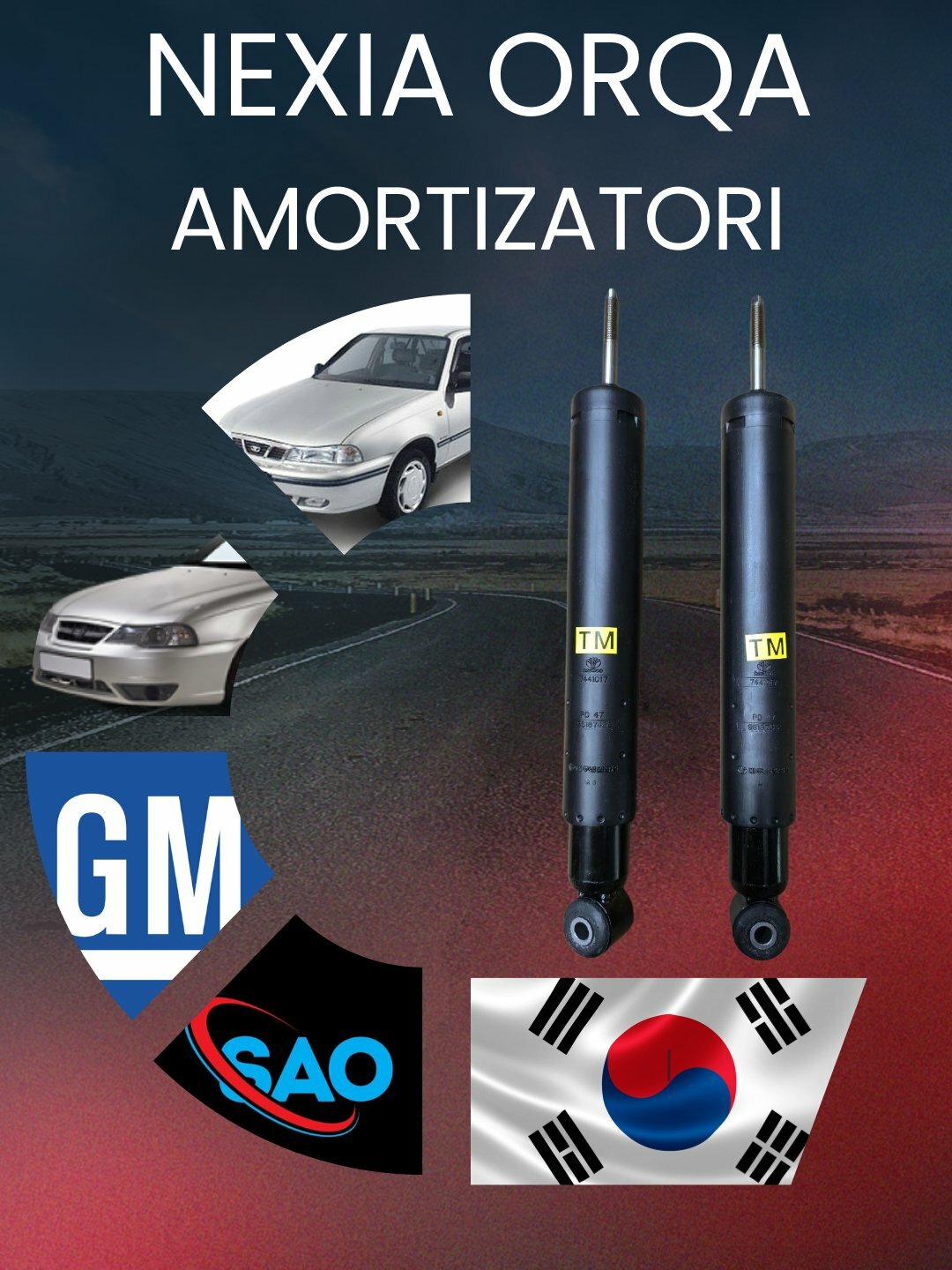 Задний амортизатор Nexia – GM SAO 1 пара ( СДЕЛАНО В КОРЕЕ )