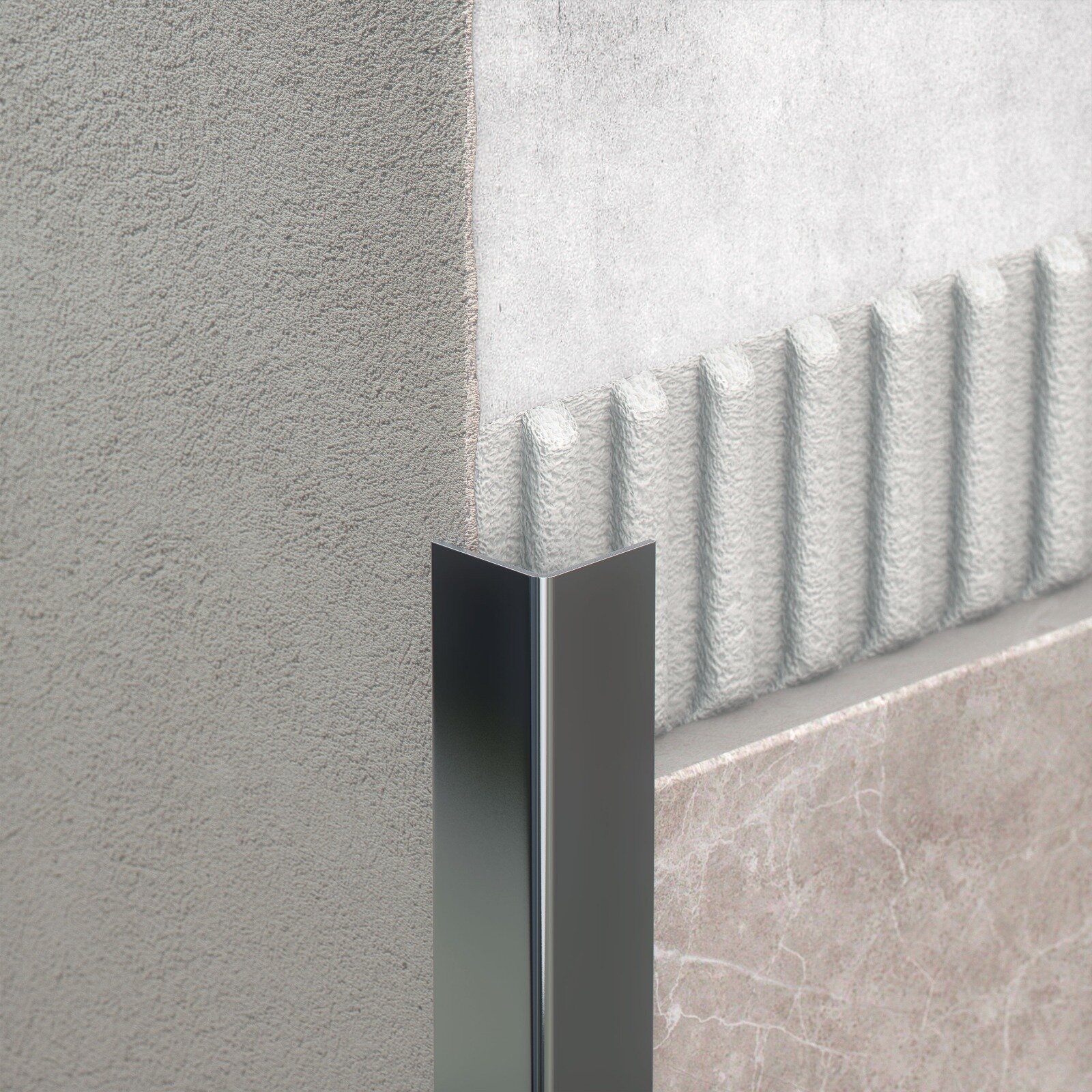 Наружный угол из нержавеющей стали полировка 20х20х3000мм L-1