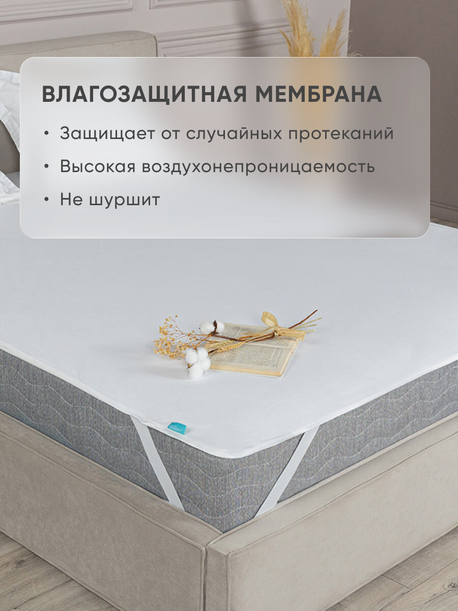 Чехол на матрас Askona (Аскона) Easy 180x200x30, белый, водонепроницаемый — фото 1