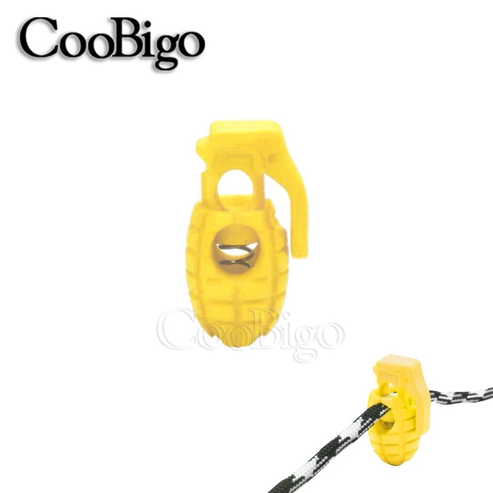 12 шт красочный замок для шнура тумблер граната пружинная пробка веревочная застежка сумка на шнурке рюкзак одежда аксессуары для самостоятельного изготовления пластик Желтый