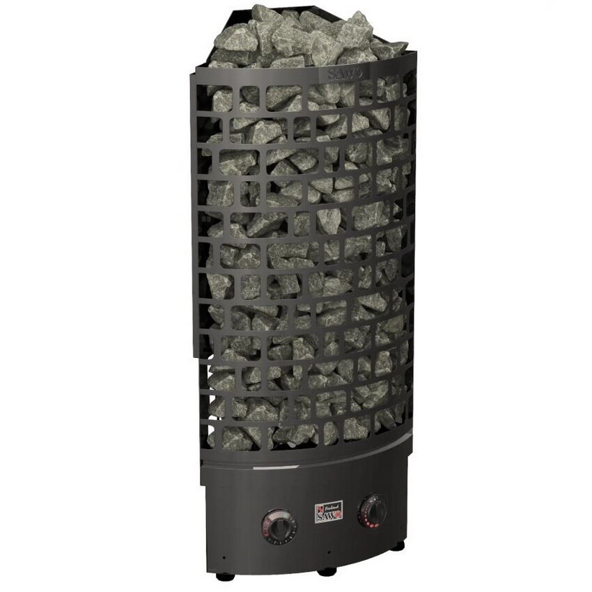 Печь для сауны Sawo Aries ARI3-60NB-CNR-BL-P (угловая со встроенным пультом чёрная)