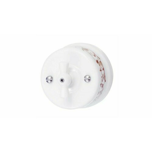 3 шт. BIRONI Лизетта Керамика Белый Выключатель проходной 1-кл (декор D6/2), B1-201-01-D6/2