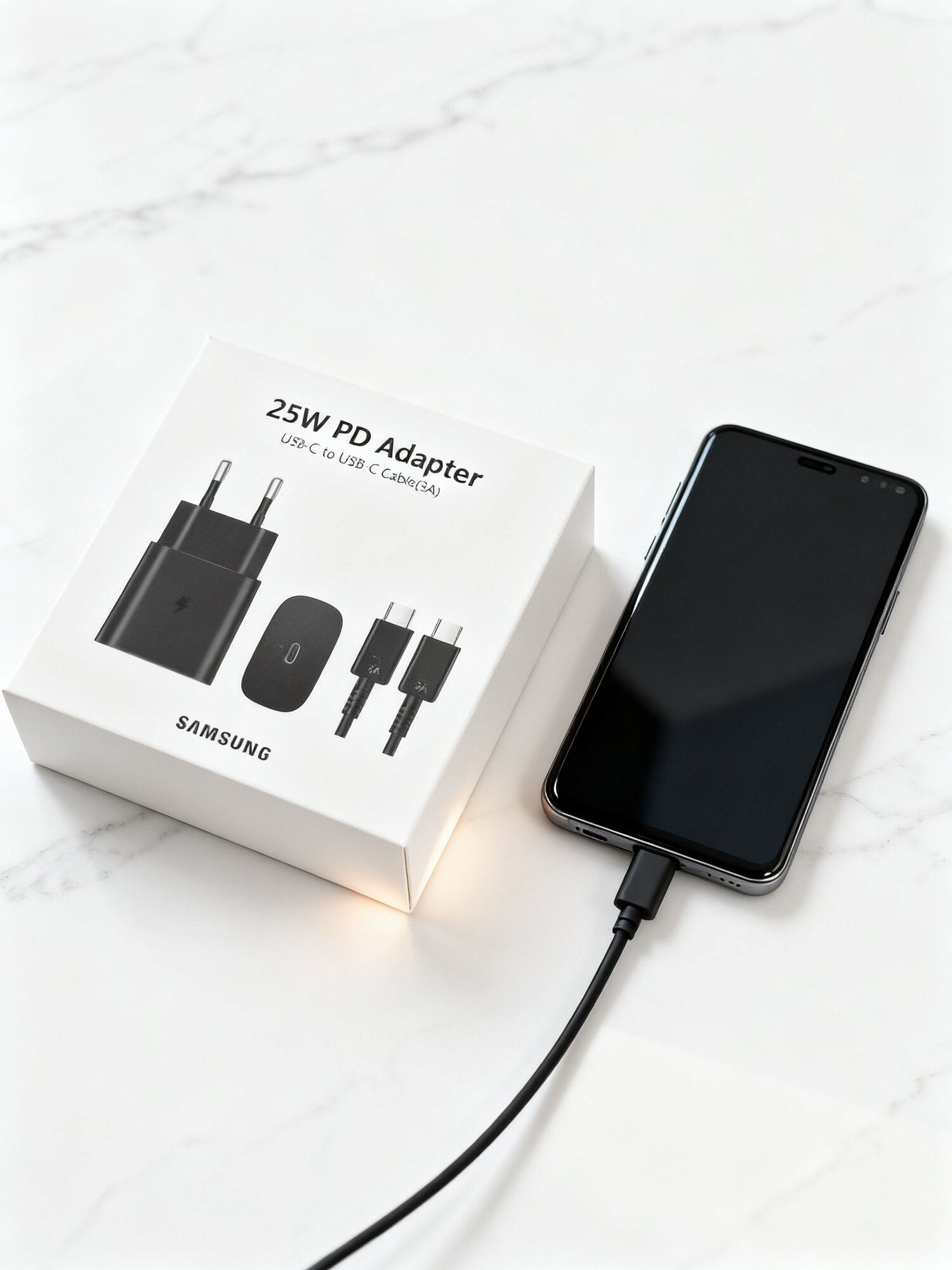 Зарядное устройство 25Вт , кабель в комплекте, USB Type-C, очень быстрое зарядное устройства — фото 1