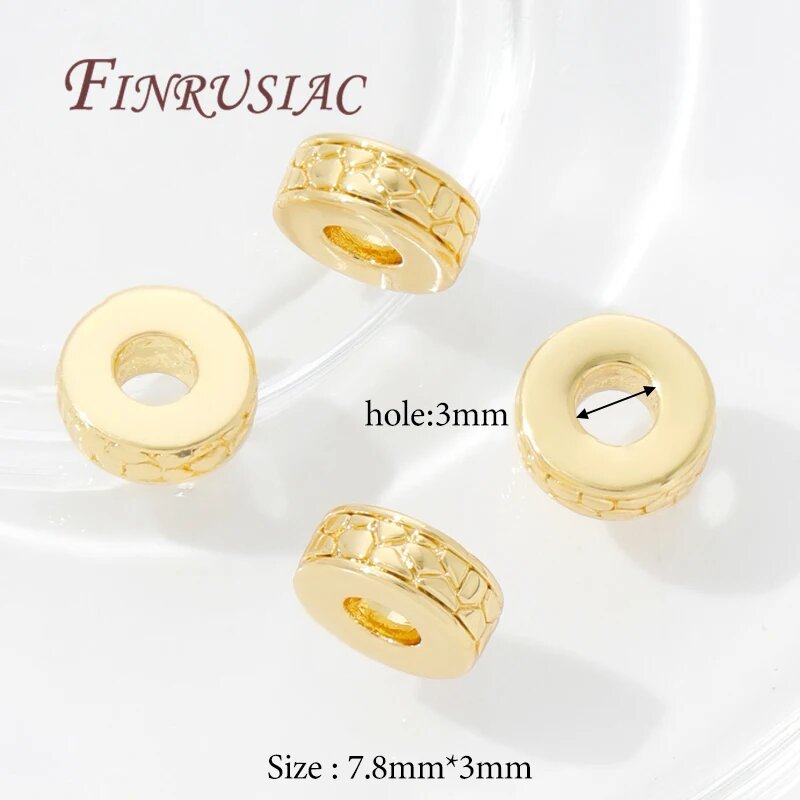 Бусины разделительные FINRUSIAC, 8 шт, 18K позолота