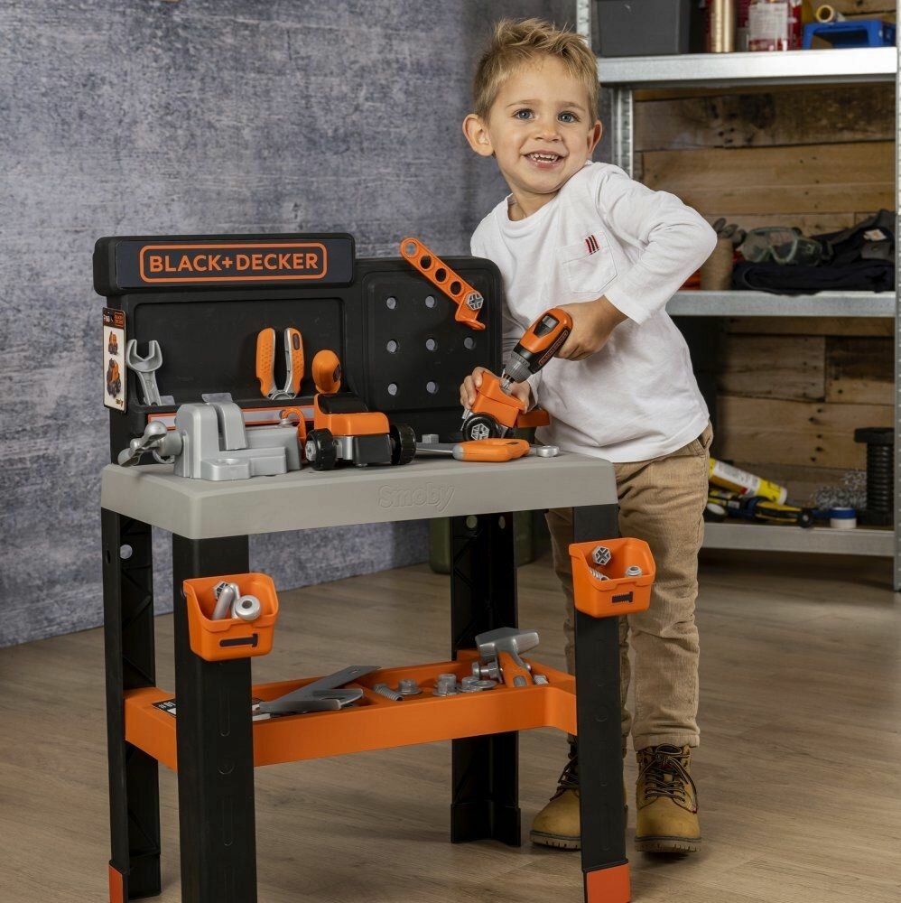 Игровой набор Smoby Black & Decker - Игрушечная Мастерская WORKSHOP Bricolo Center + 95 аксессуаров - Смоби 360740