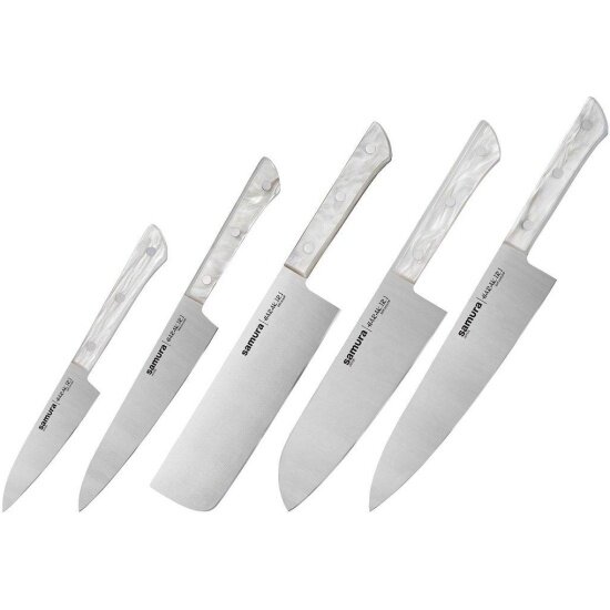 Набор ножей Samura "HARAKIRI" 5 в 1 нерж. сталь белый акрил (SHR-0250AW)