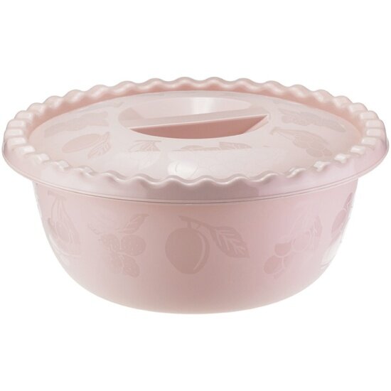 Миска Idea круглая 5л. с крышкой М 1317 Чайная роза