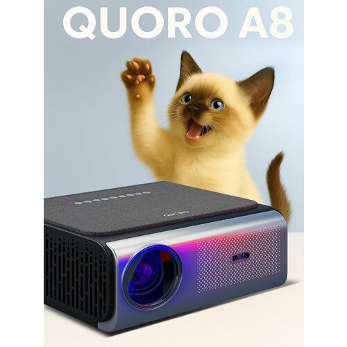 фото Проектор quoro a8 с поддержкой 4k, портативный, wi-fi, android, для дома и дачи