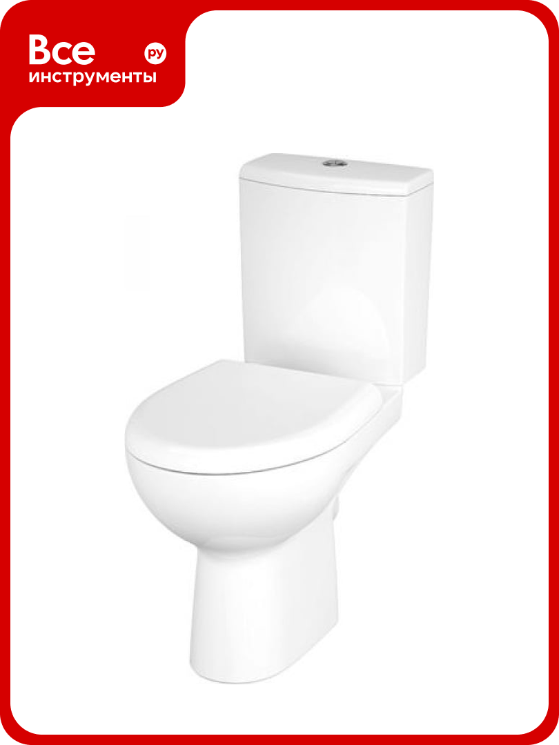 Унитаз-компакт Cersanit Nature безободковый горизонтальный выпуск 2 режима сиденье DP Soft Close Clip up 447639