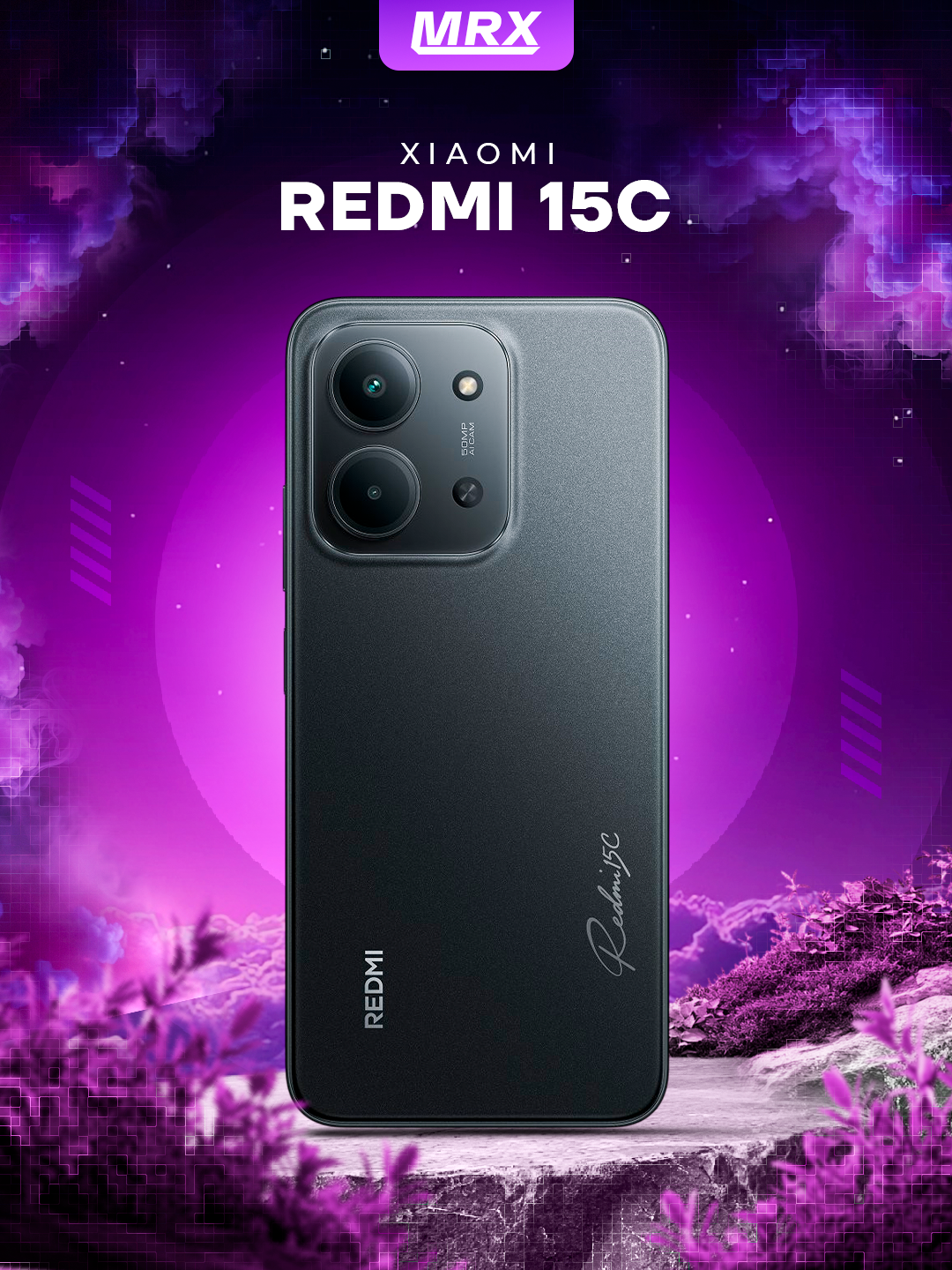 Смартфон Redmi 15C, дисплей 6.9", 4Гб/128ГБ, камера 50Мп, зарядка 33 Вт