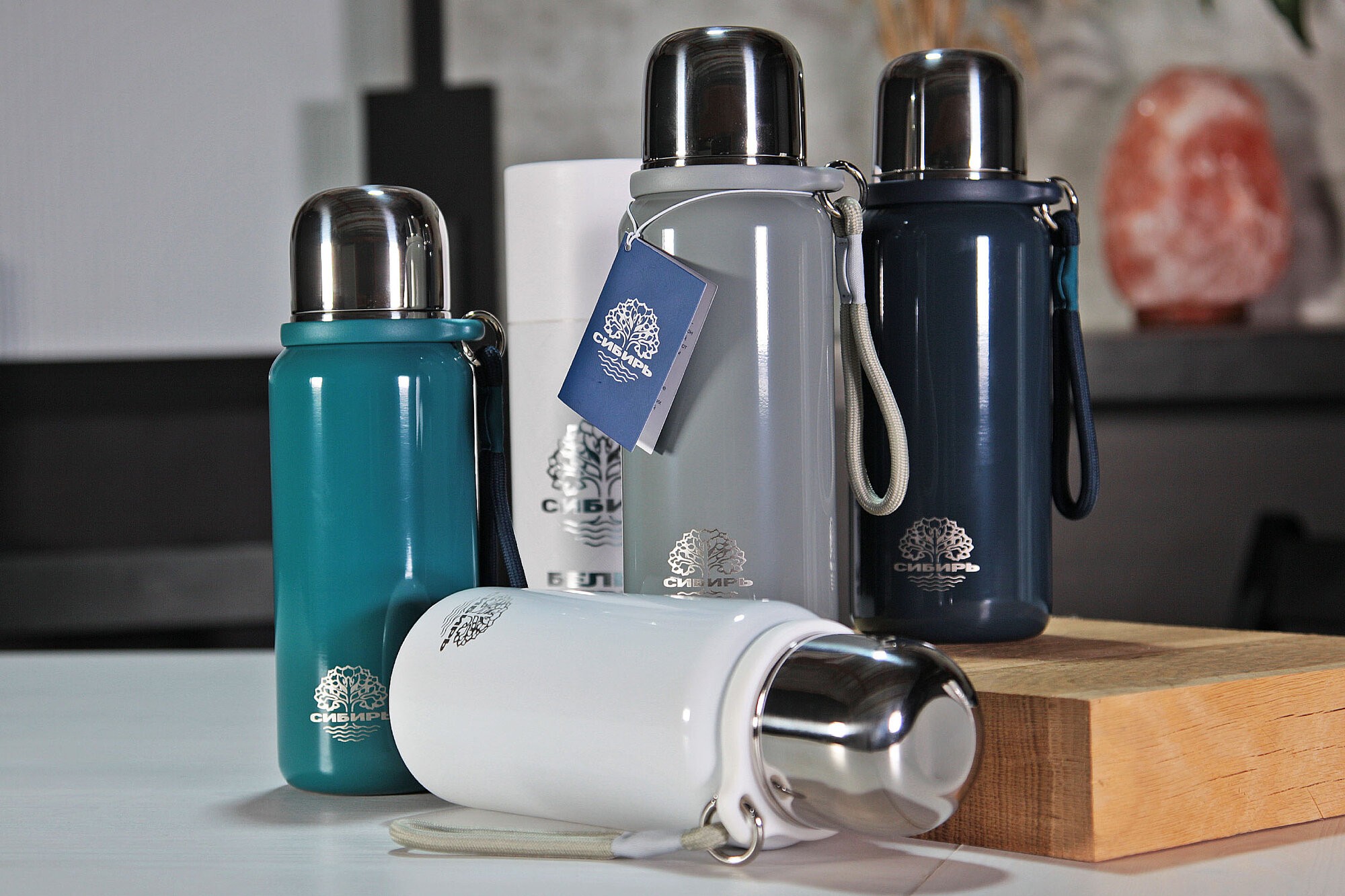 Термос сталь сибирь 0,68 л. Туманное утро — фото 1