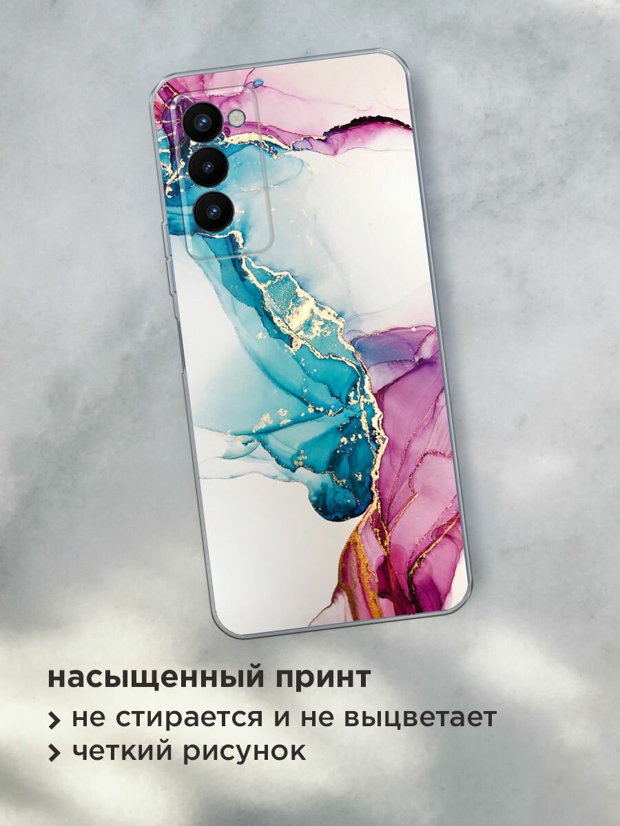Чехол на Tecno Camon 18P / Техно Камон 18Р с принтом "Розовые разводы рисунок" — фото 1
