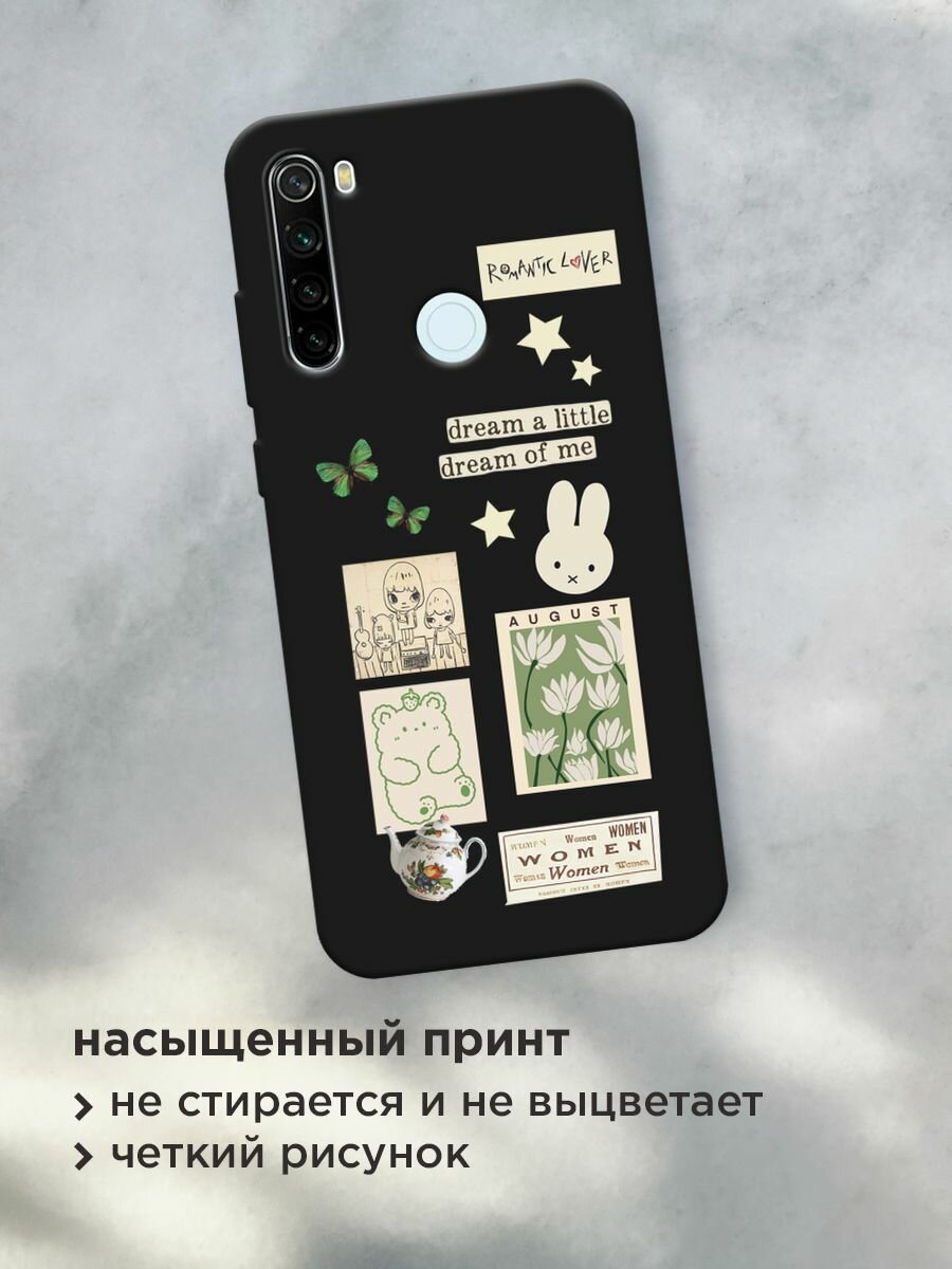 Черный матовый чехол на Xiaomi Redmi Note 8T / Сяоми Редми Нот 8Т с принтом "Dream a little" — фото 1