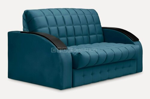 Изображение товара Диван Сток Диванов Брауни, темно-синий велюр, 180 см, механизм аккордеон на металлокаркасе