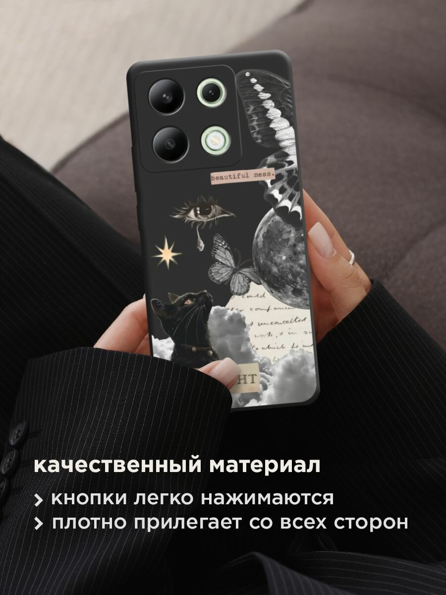 Чехол на Xiaomi Redmi Note 13 4G (Global) / Редми Нот 13 4G с принтом "midnight collage" — фото 1