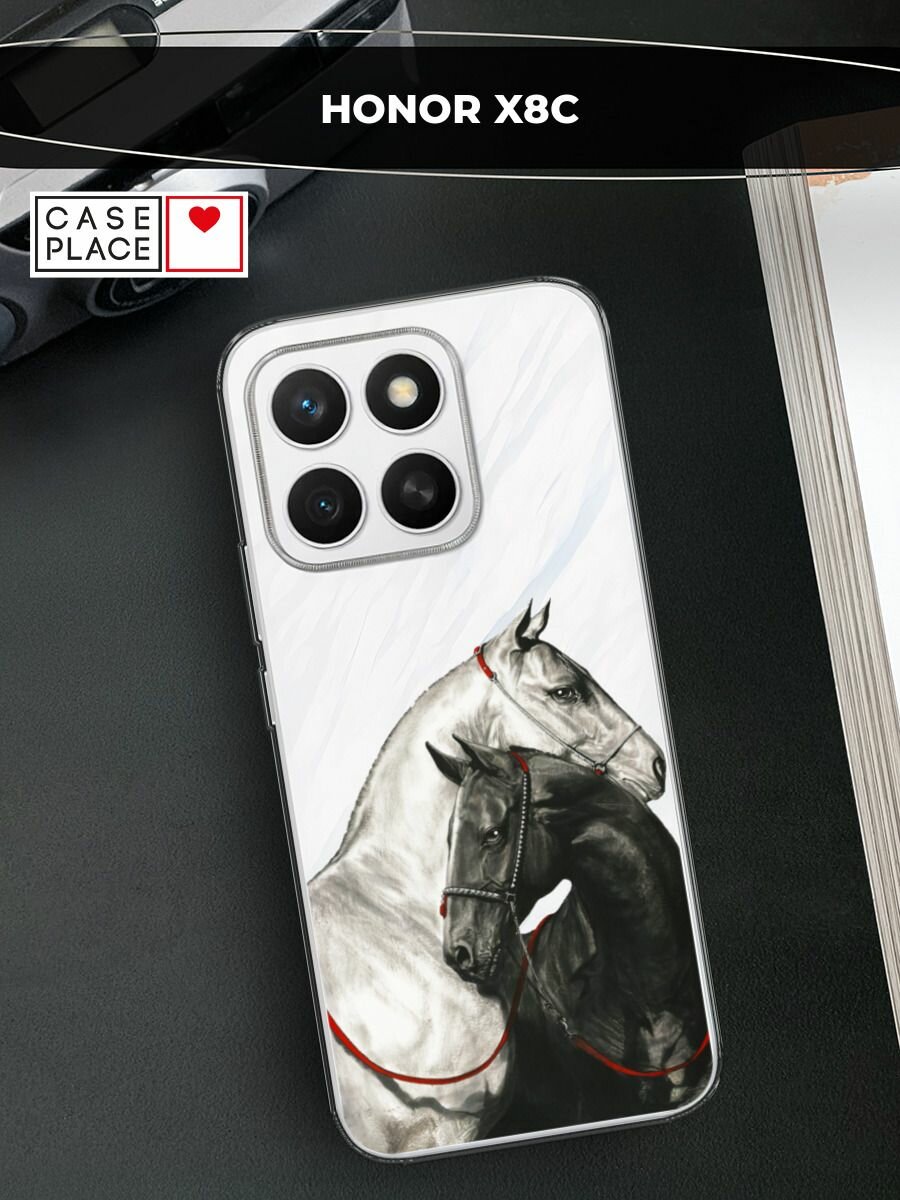 Чехол на Honor X8c / Хонор X8c с принтом "Верная любовь", прозрачный