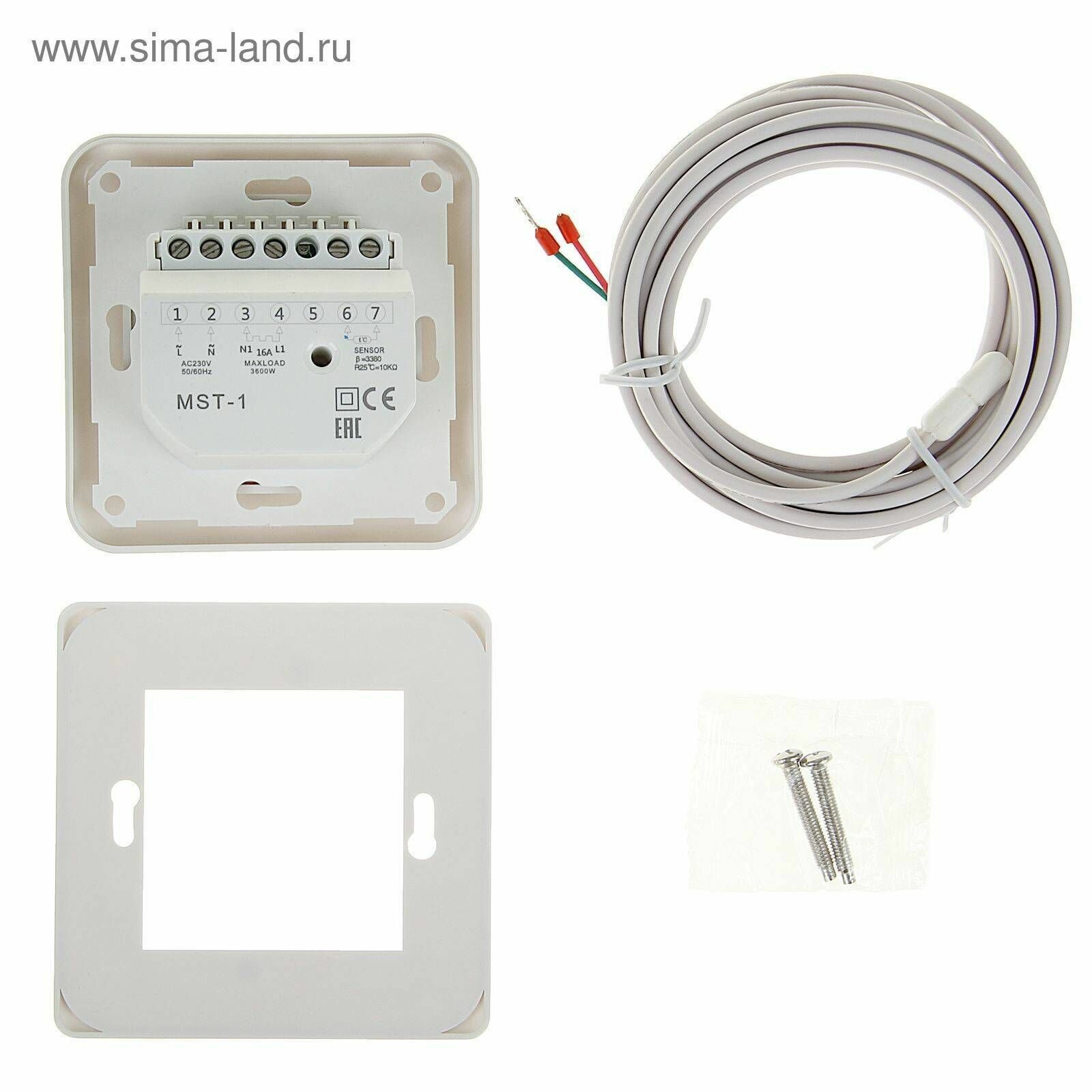 Терморегулятор Grand Meyer Mst-1с датчиком температуры механический белый — фото 1