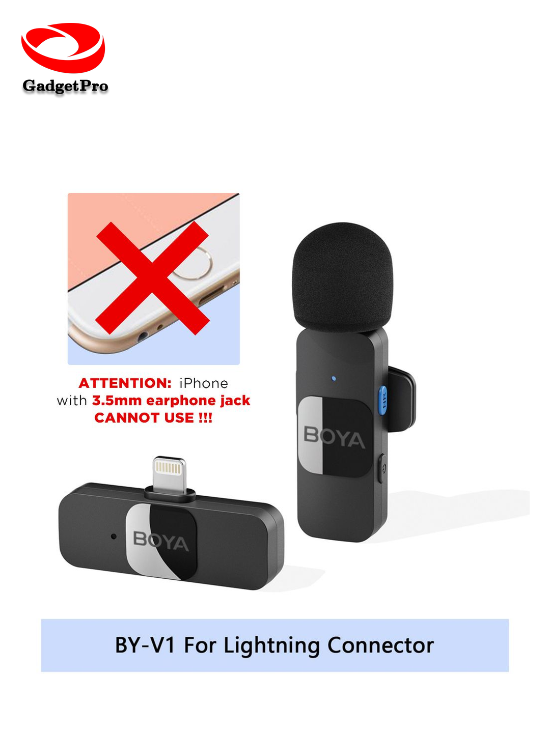 BOYA BY-V1 Ultracompact 2.4GHz Wireless Microphone System для iOS: компактный, надежный, беспроводной