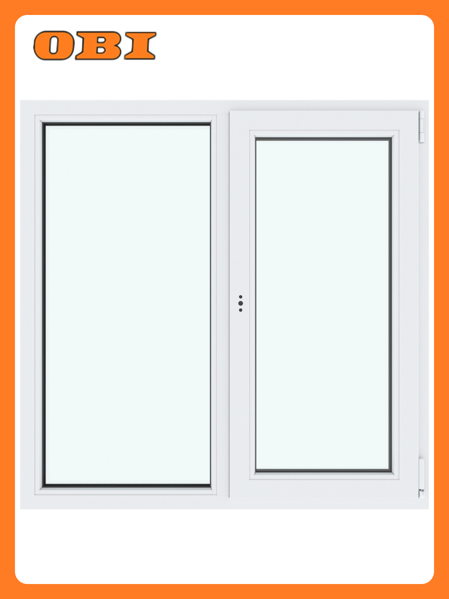 Окно ПВХ 1160х1200 мм 2х створчатое глухое / поворотно-откидное правое