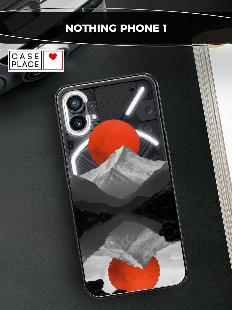 Чехол на Nothing Phone 1 / Нафинг Фон 1 с принтом Белая гора 2, прозрачный