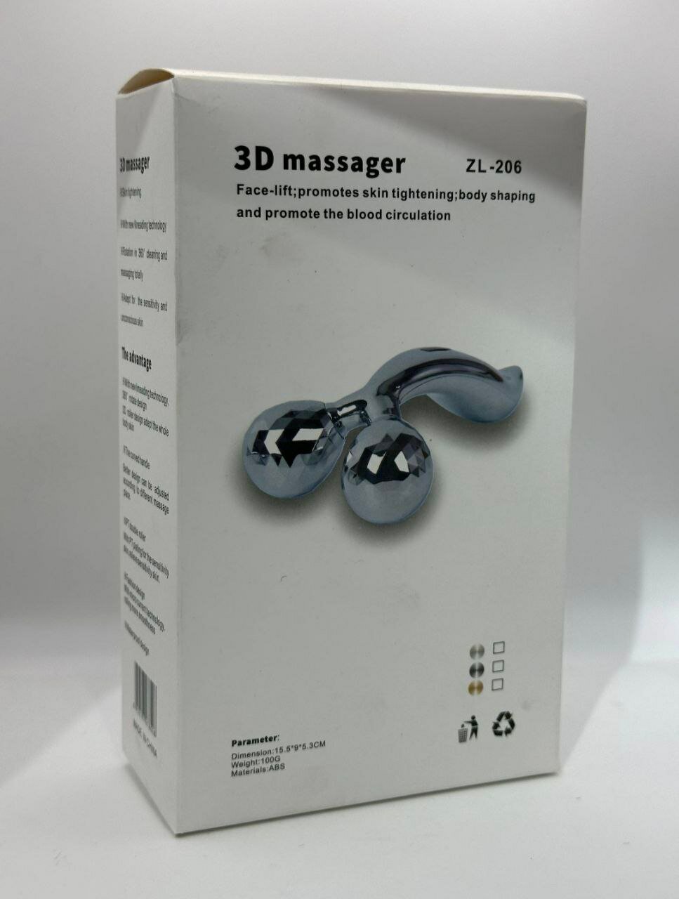 3D Массажер ZL-206 – роликовый лифтинг-массажёр для лица и тела, улучшает кровообращение и подтягивает кожу