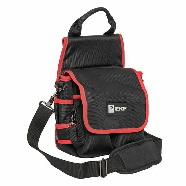 Сумка монтажника поясная с крышкой и ремнем С-14, EKF C-14 (1 шт.)