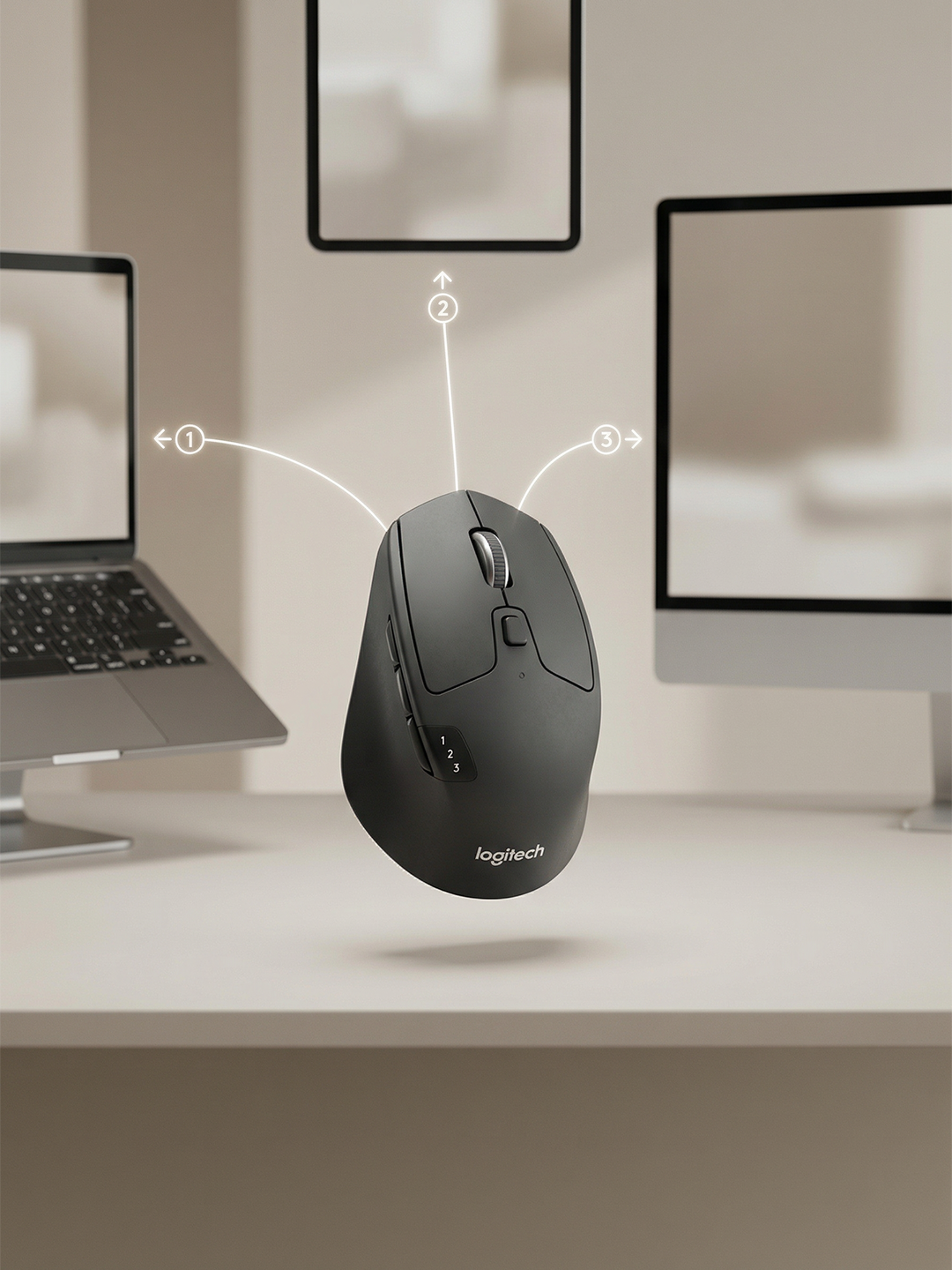 Мышь Logitech M720, беспроводная, 2.4ГГц, Bluetooth, до 24 мес. работы, мультиустройство — фото 1