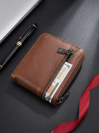 Кошелек , фактура гладкая, коричневый — фото 1