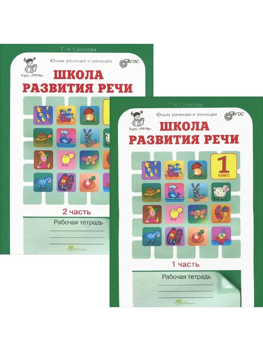 Школа развития речи 1 класс. Рабочая тетрадь В 2-х частях. Комплект