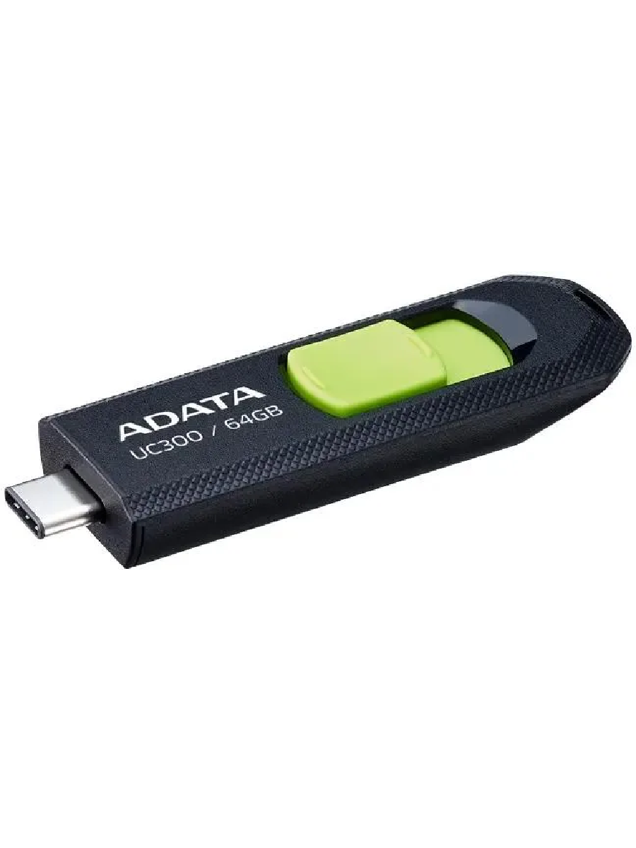Накопитель USB 3.2 64GB ADATA UC300 Type-C, черный и зеленый
