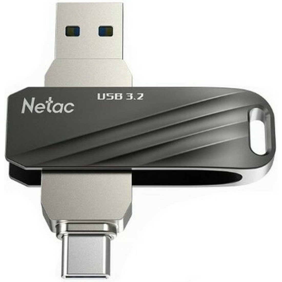 Флешка Netac 256Gb US11 black/silver USB3.0 + Type C (NT03US11C-256G-32BK)
