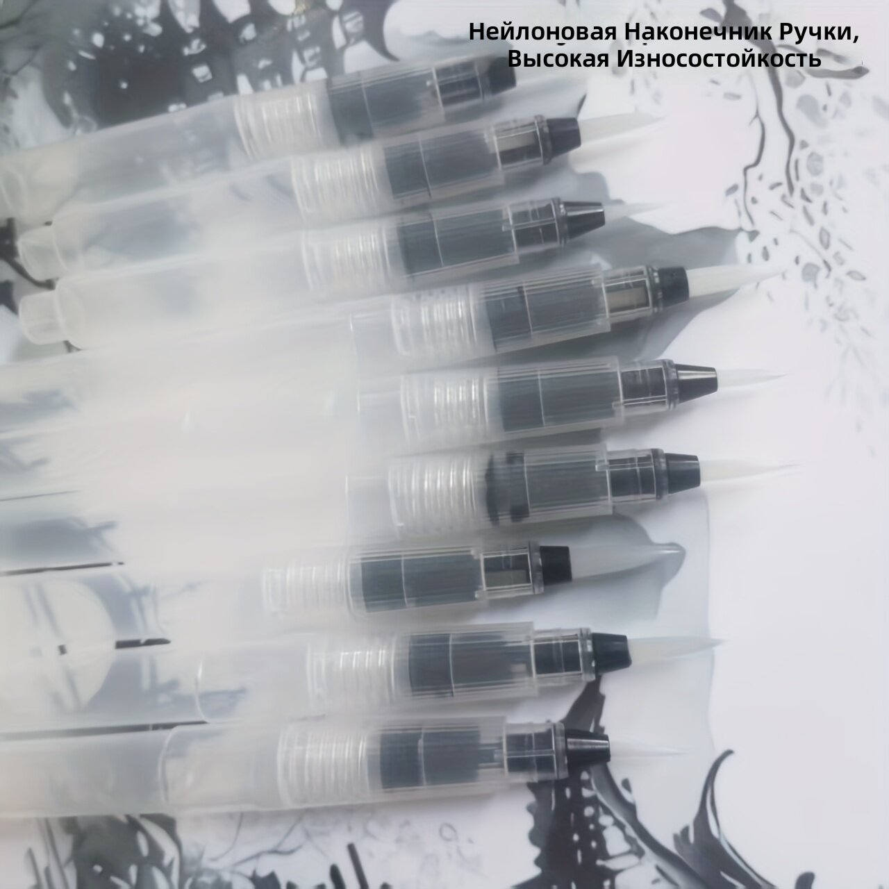 Набор акварельных кистей с прозрачным корпусом, 12 штук, нейлоновый ворс, для скетчинга и каллиграфии