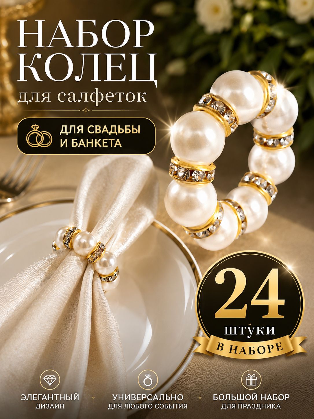 Кольцо для салфеток 24 шт.