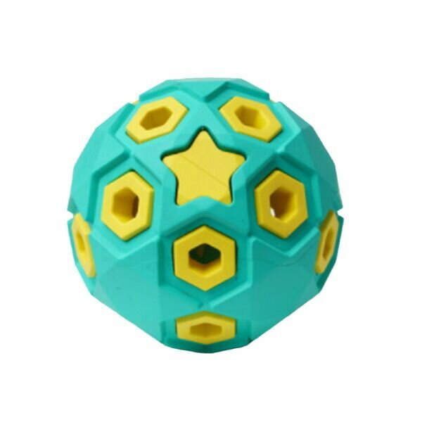 HOMEPET Игрушка для собак мяч звездное небо бирюзово-желтый, SILVER SERIES, каучук, размер 8 см