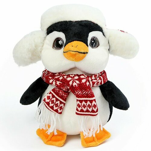 Мягкая игрушка Пингвин в шапочке, 22 см, цвет чeрный мягкая игрушка реалистичный пингвин в шапочке 28 см мех