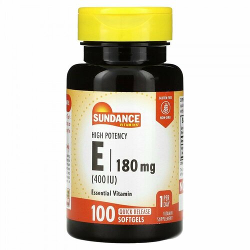 Sundance, High Potency Vitamin E, 180 mg (400 IU), 100 Quick Release Softgels
