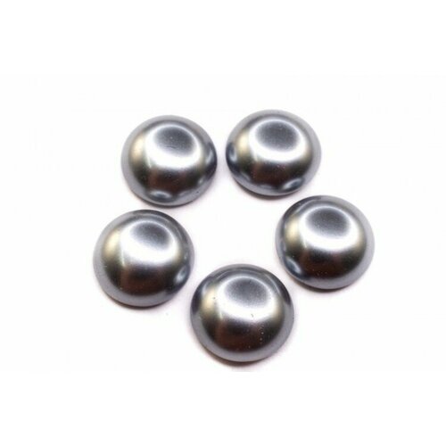 glass pearl cabochon 12мм цвет 70418 коричневый 756 021 5шт Glass Pearl Cabochon 12мм, цвет 70484 Light Grey, 756-022, 5шт