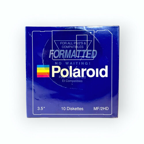 157902 Дискеты 3.5 Polaroid 1,44 Мб MF2 HD, упаковка 10 штук в картонной коробке