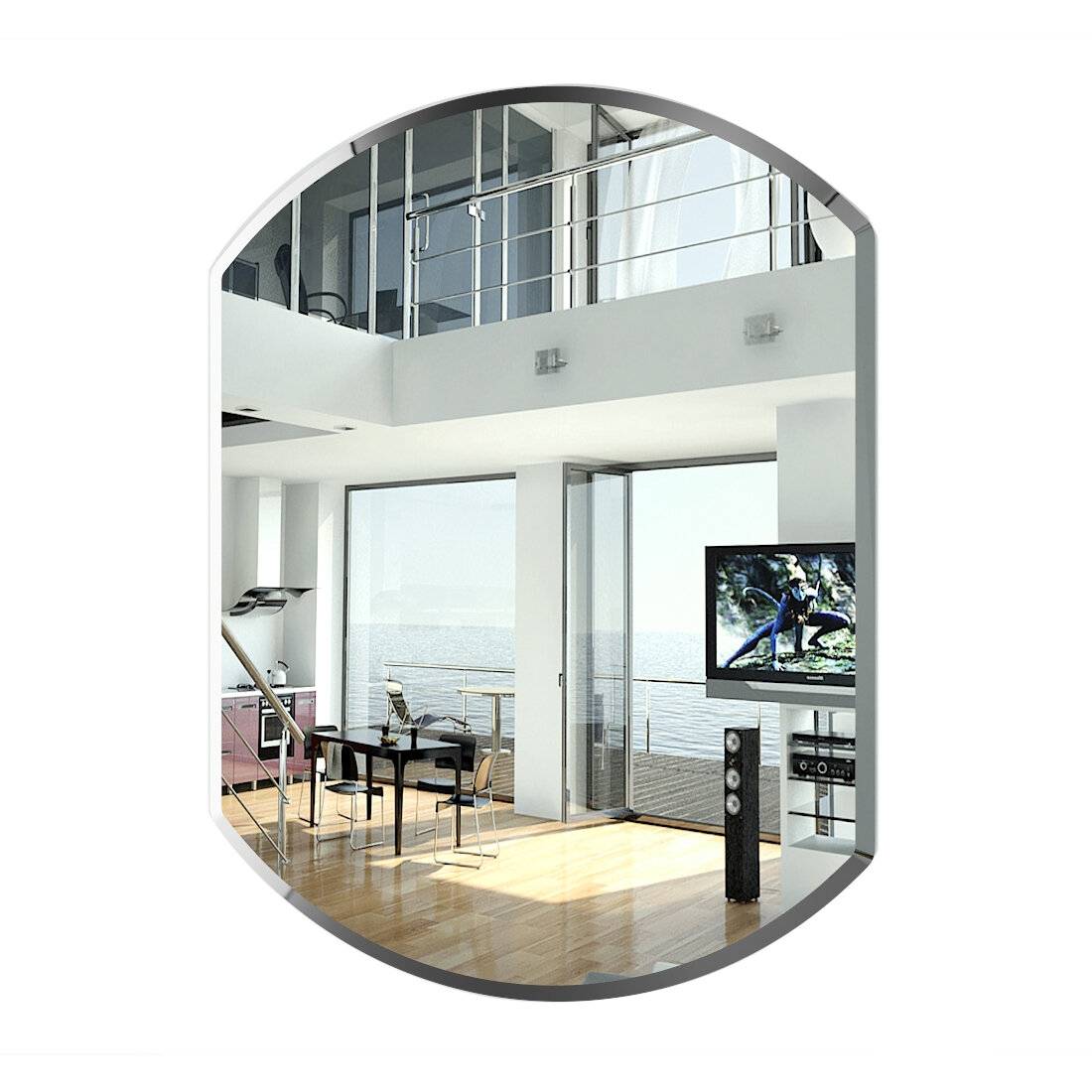 фото Зеркало 051Ф, ШхВ 60х78 см, зеркало с полным фацетом, толщина зеркала 4 мм, горизонтальное или вертикальное крепление